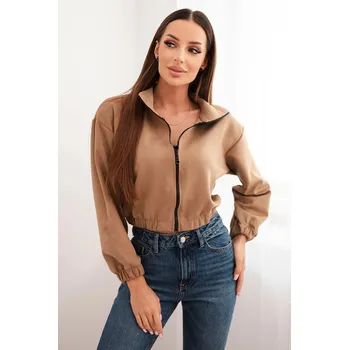 Dámská mikina Semišová mikina na zip béžový UNI