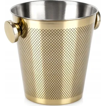 Nádoba na led Velký KYBLÍK NA LED na led, láhev šampaňského, vína, alkoholu, vodky – ZLATÝ