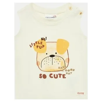 Chlapecké tričko Chlapecké tričko bez rukávů, velikost 74, ecru barva, značka Coccodrillo WC4