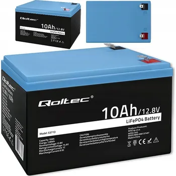 Záložní baterie Akumulátor LiFePO4 12,8V 10Ah Qoltec s BMS 128Wh pro karavan, UPS, loď