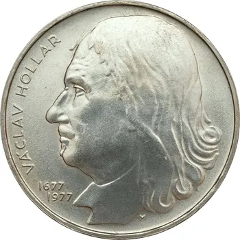 Stříbrná mince 100 Korun - Václav Hollar 1977, 15 gramů - Kod 4063, Velice krásný kus ! (Václav Hollar 100 korun 1977 - 15 gramů)
