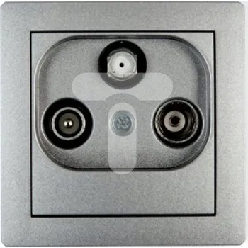 Elektrická zásuvka Anténní zásuvka nástěnná Karlik stříbrná