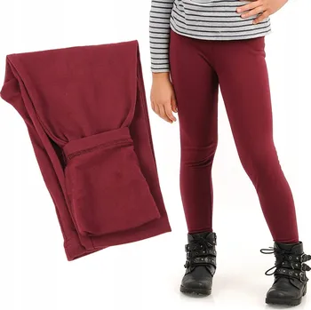 LAEMI dětské legíny dlouhé zateplené bavlna červené velikost 98