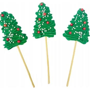 Vánoční dekorace CUKROVÁ DEKORACE PUSINKOVÁ LÍZÁTKA SNĚHOVÉ PUSINKY ZÁPICH VÁNOČNÍ STROMEČEK 3x