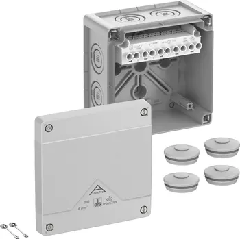 Elektroinstalační krabice Spelsberg Abox PRO 060-62 NEW Krabice na om. se svorkovnicí 1x5x6mm2 IP66/IP67/IP69 šedá 127x127x75mm