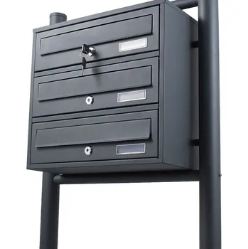 Poštovní schránka Bytová poštovní schránka grafitová 3 vhozy Nerezová ocel M15863