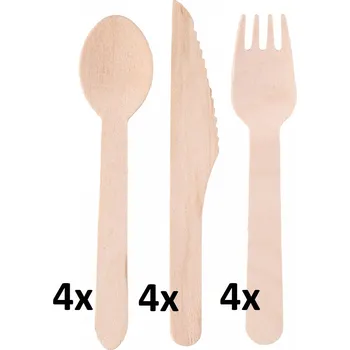 Střecha karosérie No brand Dřevěné příbory - 12 kusů 16cm