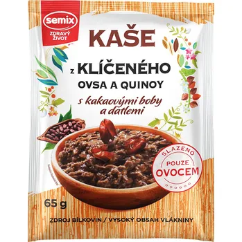 Kaše z klíčeného ovsa a quinoy s kakovými boby 65g Semix bez lepku