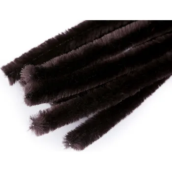 Chlupaté modelovací drátky Ø10 mm délka 30 cm tm. hnědé