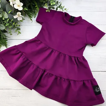 Dívčí šaty Kulišárny Dívčí teplákové BOHO šaty MAGENTA VELIKOST: 68, DÉLKA RUKÁVU: KRÁTKÝ RUKÁV