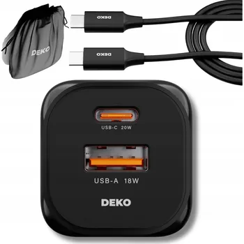 RYCHLÁ SÍŤOVÁ NABÍJEČKA DEKO USB C 20W PRO TELEFON + KABEL USB-C 100W