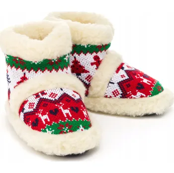 Pánské pantofle Pánské horské bačkory, teplé Papuče z vlny, vánoční motiv, velikosti 36-45 PanSzew
