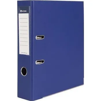 VICTORIA OFFICE Pákový pořadač Basic, tmavě modrá, 75 mm, A4, s ochranným spodním kováním, PP/karton, VICTORIA 599543