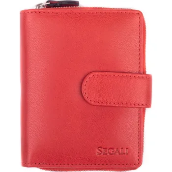 Deštník Segali SG-7521 dámská kožená peněženka červená