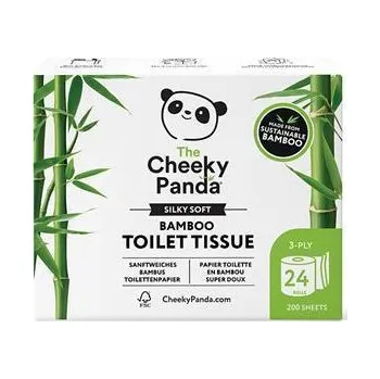 Toaletní papíry Toaletní papír, bílá, bambusový, 3-vrstvý, malé role, 24 rolí, CHEEKY PANDA PFTOILT24 ,balení 24 ks 599456