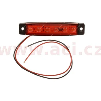 Přídavný světlomet poziční světlo 9,5*2[cm] červené 12/24V (6 LED diod) s 30 cm kabelem TRUCK L-P