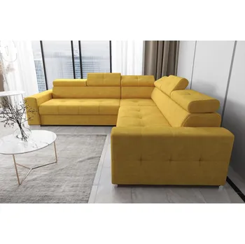 Sedací souprava Rohová sedací souprava s funkcí spaní MARGO MAX 270x270 - žlutá , levá