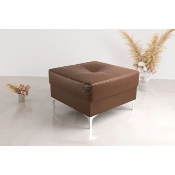 Taburet Taburet ORION TOSCANIA 70 x 70 cm přírodní kůže - Hnědá kůže