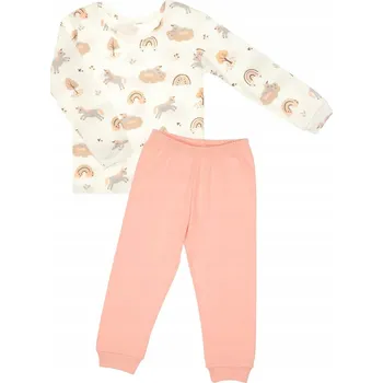 Dívčí pyžamo s dlouhým rukávem s jednorožcem lososové barvy Nicol, vel. 110