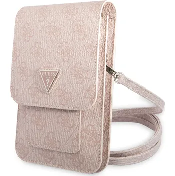Telefonní příslušenství Guess PU 4G Triangle Logo Phone Bag Pink Guess prémiový ochranný kryt telefonu vyrobený z kombinace kvalitních a odolných materiálů, které perfektně chrání Váš telefon.