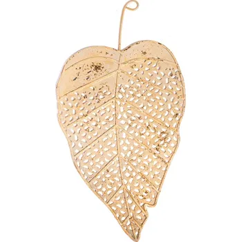 Kovový dekorativní list střední zlatá