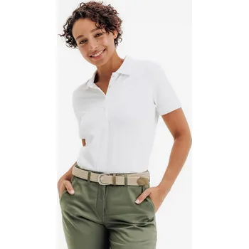 Dámské tričko INESIS Dámské golfové polo s krátkým rukávem MW500 XS BÍLÁ