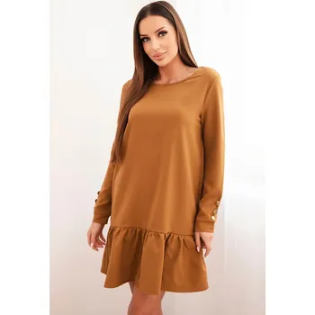 Dámské šaty Kesi Velbloudí šaty s volánky Barva: Béžová, Velikost: UNI