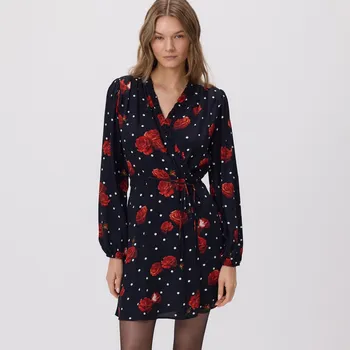 Dámské šaty Reserved - Vzorované minišaty - černý - 291JA-99X - 291JA-99X-M