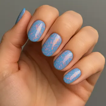 UV nálepky na nehty Blue Gold Leaf