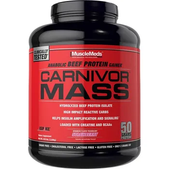 Anabolizér MuscleMeds Carnivor™ Mass 2668 g - objemový přípravek na bázi hovězích bílkovin Příchuť: jahoda