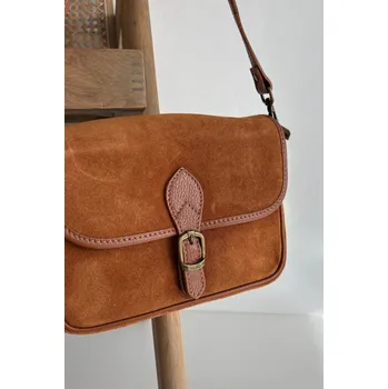 Kabelka Kožená semišová taška Norla Boto hnědá 3466651