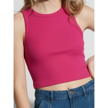 Dámské tričko Sinsay - Žebrovaný top - fuchsiová - YZ123-43X - YZ123-43X-XS