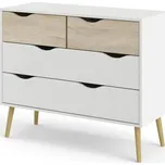 Komoda Retro II, bílá / dub sonoma