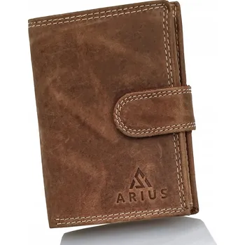 Peněženka Arius peněženka z pravé kůže hnědá - muž