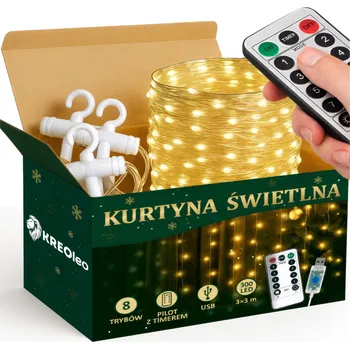 Vánoční dekorace Vánoční osvětlení na stromeček Kreoleo pro vnitřní i venkovní použití, 3 m, 201 - 300 světýlek