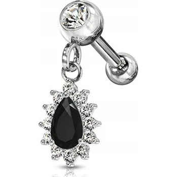 Náušnice Náušnice do ucha - Visací křišťály 1,2/6 černá