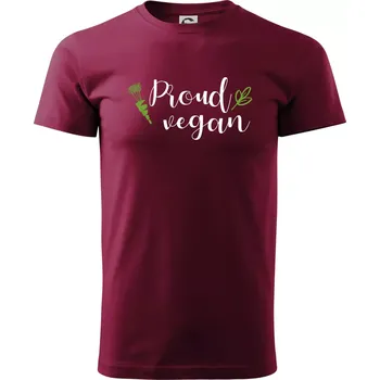 Proud vegan - Klasické pánské triko vyšší gramáže - XS ( Garnet )
