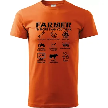 Pánské oblečení Farmer Symbols - Klasické pánské triko vyšší gramáže - XS ( Oranžová )