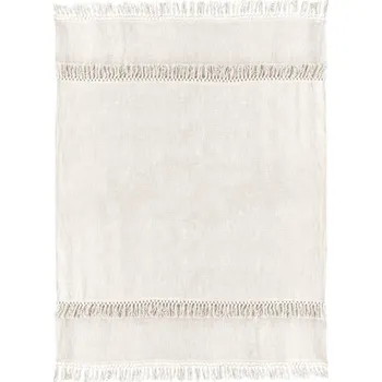 Přehoz na lůžko Lehký přehoz s třásněmi Saba bílý bílá