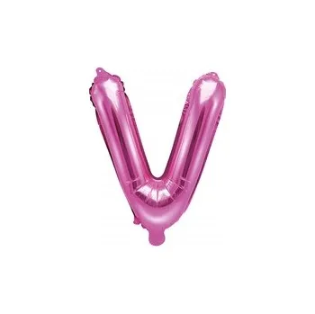 Balónek Fóliový balónek 35 cm, Písmeno V růžové - narozeninová oslava