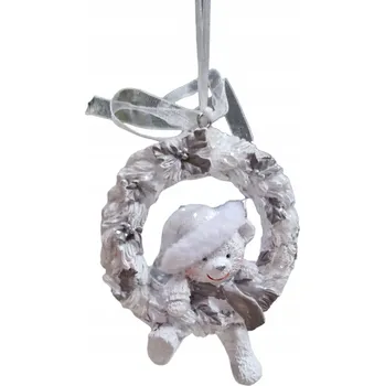 Vánoční ozdoba Zdobená zvířátková Vánoční Koule 9 cm 1 ks