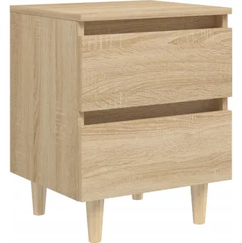 Noční stolek Skandinávský Noční stolek se 2 zásuvkami , dub sonoma, 40x35x50 cm