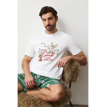 Pánské pyžamo Bavlněné pyžamo Medicine RW25-PJMA04 bílá 00A, vel. L