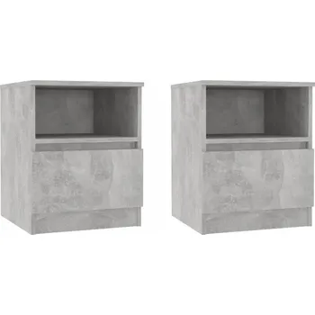 Noční stolek Noční stolek se zásuvkou a policí, betonu šedý, 40x40x50 cm