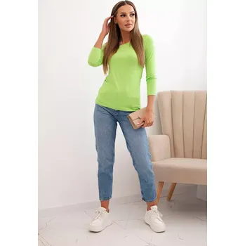 Dámská halenka Kesi Dámská blůza s odhaleným ramenem z viskózy s 3/4 rukávem světle zelená Kesi bílá | světle modrá | krémová | světle zelená | vícebarevná 3467279