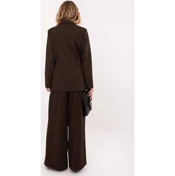 Dvouřadý dámský sako v tmavě hnědé barvě RUE PARIS černá | hnědá 3468691