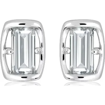 Náušnice Veil White Topaz - stříbrné náušnice s bílým topazem