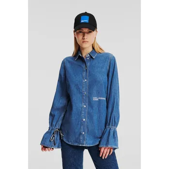 Dámská košile KOŠILE KARL LAGERFELD JEANS KLJ TIED SLEEVE DENIM SHIRT LIGHT BLUE STONE