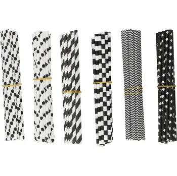 Střecha karosérie ALPINA Papírová brčka na pití 200ks mix dekor ALPINA