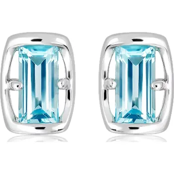 Náušnice Veil Blue Topaz - stříbrné náušnice s modrým topazem